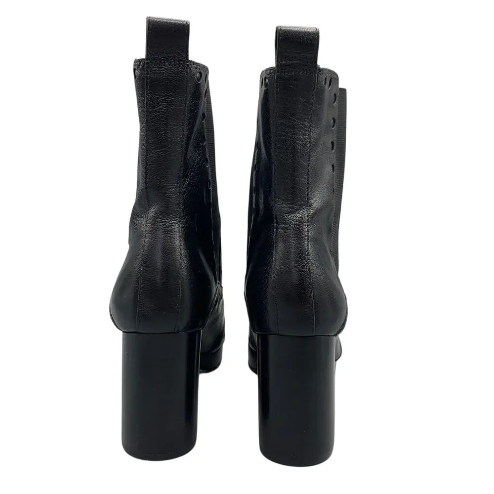 Orla Kiely Clarks Dixie Platform Boots US 9M Black Leather Dark Academia Witchy - Picture 6 of 12